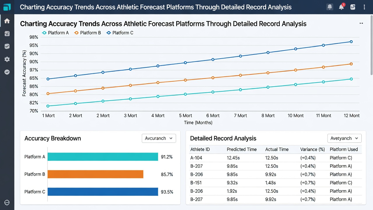 Bar chart comparing forecast platform accuracy rates by sport category for the 2025-2026 season